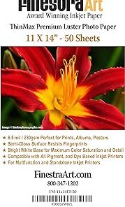 11" X 14" ThinMax Premium Luster Inkjet Photo Paper - 50 Sheets