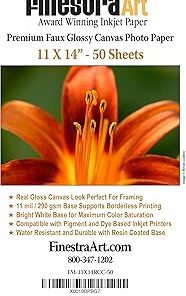 11" X 14" Canvas Textured Premium Inkjet Photo Paper - 50 Sheets