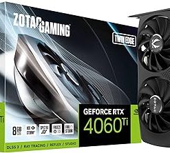 ZOTAC Gaming GeForce RTX 4060 Ti 8GB Twin Edge DLSS 3 8GB GDDR6 128-bit 18 Gbps PCIE 4.0 Compact Gaming Graphics Card, IceStorm 2.0 Advanced Cooling, Spectra RGB Lighting, ZT-D40610E-10M