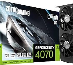 ZOTAC Gaming GeForce RTX 4070 Twin Edge OC GDDR6 DLSS 3 12GB GDDR6 192-bit 20 Gbps PCIE 4.0 Compact SFF Gaming Graphics Card, IceStorm 2.0 Advanced Cooling, Spectra RGB Lighting, ZT-D40740H-10M