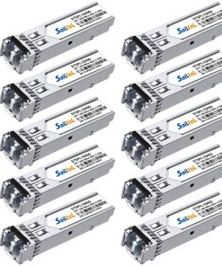 1.25G SFP 1000Base-SX,Gigabit Multimode SFP LC Duplex Transceiver,850nm MMF, up to 550 Meters, Compatible with Cisco, Ubiquiti , Mikrotik,Netgear, D-Link and More (10 Pack)