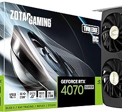 ZOTAC Gaming GeForce RTX 4070 Super Twin Edge OC DLSS 3 12GB GDDR6X 192-bit 21 Gbps PCIE 4.0 Compact Gaming Graphics Card, IceStorm 2.0 Advanced Cooling, Spectra RGB Lighting, ZT-D40720H-10M