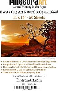 11" X 14" Baryta Fine Art Natural Inkjet Paper - 50 Sheets