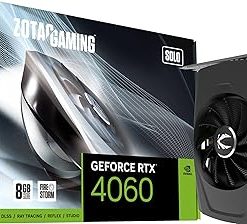 Zotac Gaming GeForce RTX 4060 8GB Solo DLSS 3 8GB GDDR6 128-bit 17 Gbps PCIE 4.0 Super Compact Gaming Graphics Card, ZT-D40600G-10L