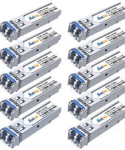 1.25 Gigabit Single Mode LC Duplex Transceiver,1000Base-LX Dual Fiber SFP Module,1310nm SMF, up to 10 km,DDM，Compatible with Cisco, Ubiquiti, Mikrotik,Netgear, Dlink and More (10Pack)