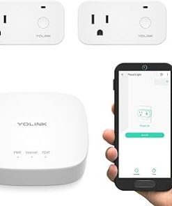 YoLink Smart Home Starter Kit: Smart Plugs with Energy Monitoring & Hub Kit, 2 Smart Outlet, Compatible with Alexa, Google, IFTTT, 1/4 Mile World's Longest Range