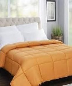 : Light Weight Comforter 3 Pcs. Ultra-Soft Luxury 400 GSM Hotel-Style Thicker for Winter Colder Weather 100% Egyptian Cotton 500 TC -Extra Large Oversized Size (120''X136'') Solid Gold