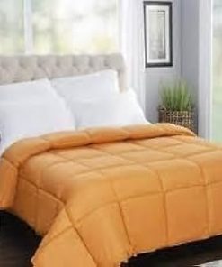 : Light Weight Comforter 3 Pcs. Ultra-Soft Luxury 400 GSM Hotel-Style Thicker for Winter Colder Weather 100% Egyptian Cotton 500 -Oversized King Size (120''X128'') Solid Gold
