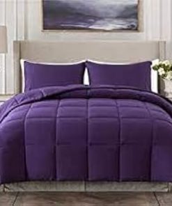 : Light Weight Comforter 3 Pcs. Ultra-Soft Luxury 400 GSM Hotel-Style Thicker for Winter Colder Weather 100% Egyptian Cotton 500 TC -Queen Size (90''X90'') Solid Black