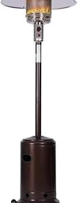 [US Direct] 88 Inches Outdoor Gas Heater Premium Standing Patio Heater with Auto Shut Off and Simple Ignition System Portable Power Heater