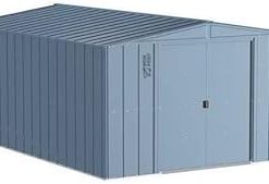 10x14 Classic Steel Storage Shed, Blue Grey