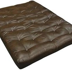 10" Victorian Vintage 21X39 Twin Loveseat Ottoman Leather Futon Mattress