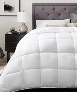 1 Piece Fluffy Down Alternative Comforter Twin Lightweight Cooling Beautiful Modern Contemporary Box Stitch Timeless Aesthetic White Bedding Ultra Soft Cozy Plush Cute All Season Solid Color Elegant