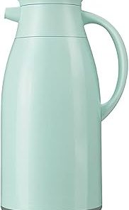 1.6L Large Capacity Thermal Insulation Pot Portable Heat Kettle Coffee Tea Vacuum Flasks Glass Liner Thermos Bottle (Blue)