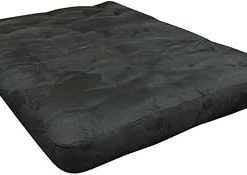 10" Victorian Vintage 39X54 Twin Loveseat Black Microfiber Futon Mattress