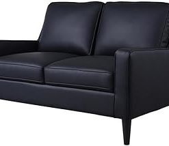 (Fast Delivery) Futon Sofa Bed Memory Foam Couch Sleeper Daybed Foldable Convertible Sofa Bed with Armrest Black Artificial Leather