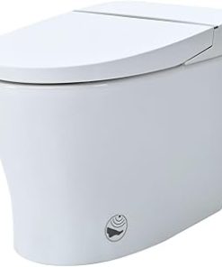 12 Inch Rough In Size Smart Toilet with Soft close Elongated Seat, Heated Seat, Foot Sensor Flush, Water-Saving Powerful Flush, Tankless Toilet with Bidet no Nozzle, Knob Control, Night Light