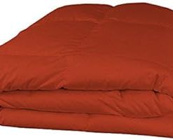 100% Egyptian Cotton 1 Piece Comforter 200 GSM 600 Thread Count Comforter Wrinkle & Fade Resistant Both Pattern Solid/Stripe All Size & Color (Full/Queen, Brick Red, Solid)