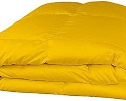 100% Egyptian Cotton 1 Piece Comforter 200 GSM 600 Thread Count Comforter Wrinkle & Fade Resistant Both Pattern Solid/Stripe All Size & Color (Full/Queen, Yellow, Solid)
