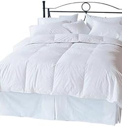 1 Piece Luxury Pinch Pleated Comforter Premium Super Soft 550 GSM All Season Pintuck 1200 Thread Count 100% Egyptian Cotton Super Soft, Full/Queen Size - Dark Grey Color