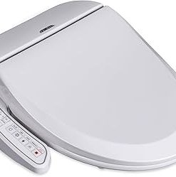 ZMJH A102D Bidet Toilet Seat, Round Smart Unlimited Warm Water, Vortex Wash, Electronic Heated, Warm Air Dryer, Rear and Front Wash, LED Light, Need Electricity (Round)