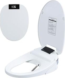 YOXIER Bidet Toilet Seat,Heated Toilet Seat Elongated,Bidet Attachment for Toilet,Elongated Heated Toilet Seat with Instant Warm Water & Dryer, Self-Clean Nozzle, Automatic Flip Cover US