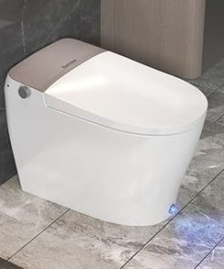 Elongated 1.06gpf Smart Toilet Bidet With Built-in Tank Auto Open/close Lid Foot Kick Flush Heated Seat Modern Contemporary Ceramic Includes Hardware