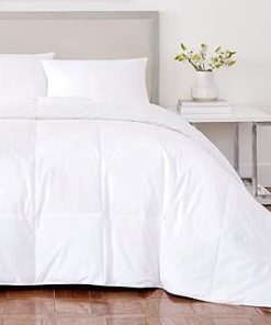 1 Piece White Comforter Twin Size Elegance 100% Cotton Material Down Alternative Sewn-Through Box-Stitch Geometrical Pattern Glamorous | All Season Farmhouse Bedding Extra Soft Ultra Plush Coastal
