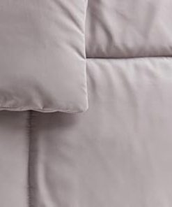 1 Piece Grey Comforter Twin Size 68 inches wide x 88 inches long Down Alternative Baffle box construction Solid Color | All Season Farmhouse Bedding Glamorous Extra Soft Plush Smooth Gray Silver Glam