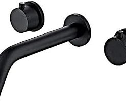 Bathroom Basin Faucets Black Brass Wall Mounted Waterfall Bath Water Mixer Taps Basin Sink Faucet Mixer Water Taps
