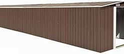 (Fast Delivery) Vertical Storage Shed, Storage Unit Multi-Function, Durable Outdoor Tool Storage Cabinet for Patio, Garden, Backyards Garden Shed Brown 101.2"x389.8"x71.3" Galvanized Steel