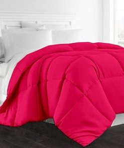 1-Pc Comforter Hotel Luxury– California King 102x96 Size 1-Pc Comforter 100% Egyptian Cotton, 600 Thread Count, 100 GSM Fiber Fill - Machine Washable, Red Solid