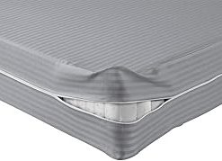 100% Egyptian Cotton Mattress Cover, 1000 Thread Counts 5 Inch Deep Pocket Queen Size, Stripe Silver Zipper Around The Mattress