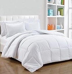 : Light weight Comforter 3 Pcs. Ultra-Soft Luxury 400 GSM Hotel-Style Thicker for Winter Colder Weather 100% Egyptian Cotton 500 TC -Extra Large Oversized Size (120''X136'') Solid White