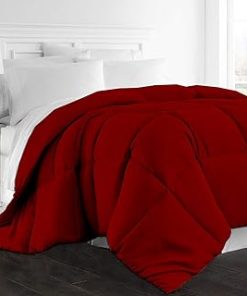 1-Pc Comforter Hotel Luxury– Oversized King 120x98 Size1-Pc Comforter 100% Egyptian Cotton, 600 Thread Count, 100 GSM Fiber Fill - Machine Washable, Burgundy Solid