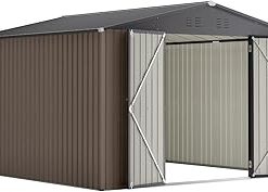 10' X 10' Heavy-Duty Metal Storage Shed - Durable Outdoor Tool & Garden Storage Solution