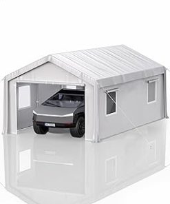 10' x 20'x 10' Portable Garage, Heavy Duty Carport with 180G Side Walls, Front and Rear Doors, Car Shelter for Trucks, Boats, and SUVs - White