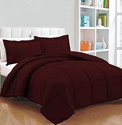 : Light Weight Comforter 3 Pcs. Ultra-Soft Luxury 400 GSM Hotel-Style Thicker for Winter Colder Weather 100% Egyptian Cotton 500 -Oversized King Size (120''X128'') Solid Wine