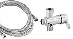 ZJchao Bidet T Shape Adapter, T Shape Adapter Connector for Angle Valve Hose, Toilet Bidet Sprayer Faucet, Bath Shower Arm
