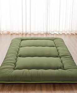YOSHOOT 8 Inches Futon Mattress Full Size, Thick Futons Sofa Couch Bed, Floor Mattress for Adults, Shredded Foam Filling, Medium Firm(Frame Not Included), Grey, 54"x75"