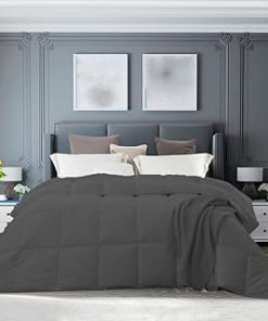 1 Piece Cream White Comforter King Size 120 inches Wide x 120 inches Long 300 Thread Count Down Alternative Oversized | All Season Farmhouse Bedding Coastal Geometrical Pattern Extra Soft Ultra Plush