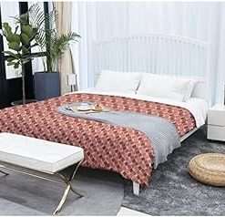 1 Piece White Vintage Pom-Pom Fringe, Box Design Comforter 1000 Thread Count 100% Egyptian Cotton - (King/California King Size, Taupe Color) 550 GSM Filling