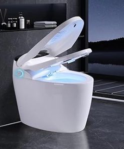 1.28 GPF Smart Toilet with Heated Seat, One Piece Bidet Toilet for Bathrooms with LED Display, Automatic Flush, Dryer, Foot Sensor Operation