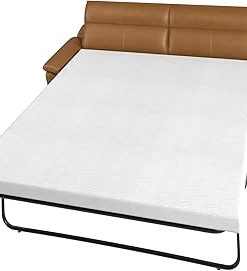 Zenzy 4" Twin Sofa Bed Mattress Replacement, [CertiPUR-US Certified] [Pressure-Relieving] Memory Foam Sofa Mattress Topper with [Ultra Soft] [Washable] Cover [Sofa Not Included] 72"*38" Twin- Beige