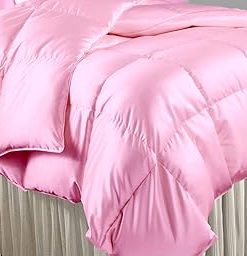 1 Piece Comforter Polyester Satin Silk Ultra Soft Comfortable Bedding (Pink, Oversized King)