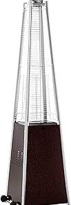 1 Set Glass Tube Patio Heater with Wheels for Moving 40,000-BTU,Propane Patio Heater,Patio Heater Standing Outdoor,Stainless Steel Patio Heater,Pyramid Patio Propane Heater (Color:Brown)