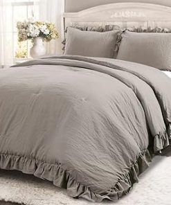 1 Piece Light Brown Comforter Hand Tacked Twin Size Reversible Single Champagne Ivory Shade Marble-Inspired Print Linen Blend | Home Bedding Shiny Velvet Textures Metallic Woven Patterns Bedroom