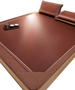 ZHOUXIAO Thickening Summer Sleeping Mat Rattan, Foldable Rattan Mat Breathable Cool Ice Bed Mat for Single Double Bed Refreshing Sweat Bedding Sleeping Mat with Pillowcase 1.5 * 1.95M/59 * 76in