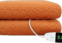 10W Single Layer Heating Blanket, 5V USB Electric Heated Blanket Keep Warm, Shawl Skirt Cover Leg Blanket with Temperature Controlled Timing 5'X2.6'