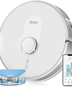 + 360 S8 Robot Vacuum and Mop Cleaner, Customized Smart Mapping, LiDAR Navigation, 2700Pa Strong Suction, Self-Charging Work with Alexa/WiFi/APP, Ideal for Carpet and Pet Hair